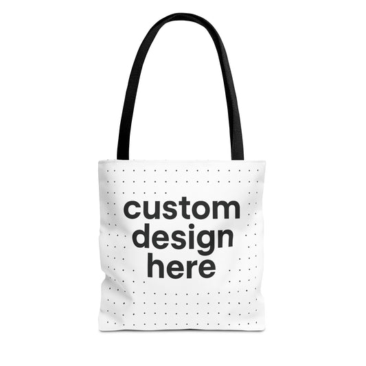 Custom tote bag with personalized text or image and black handles - modern and versatile design